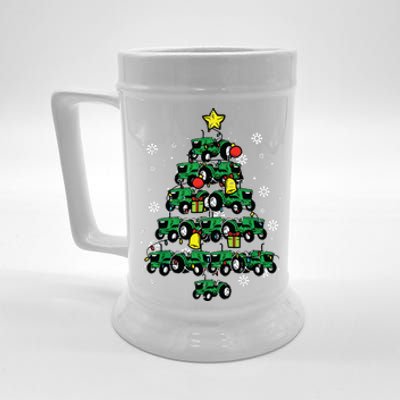 Tractor Christmas Tree Xmas Farmer Women Beer Stein