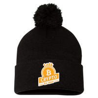 Talk Crypto To Me Bitcoin Pom Pom 12in Knit Beanie