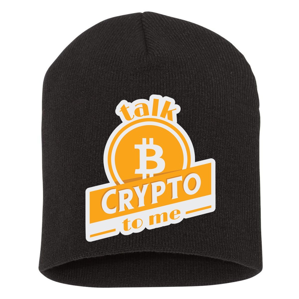 Talk Crypto To Me Bitcoin Short Acrylic Beanie