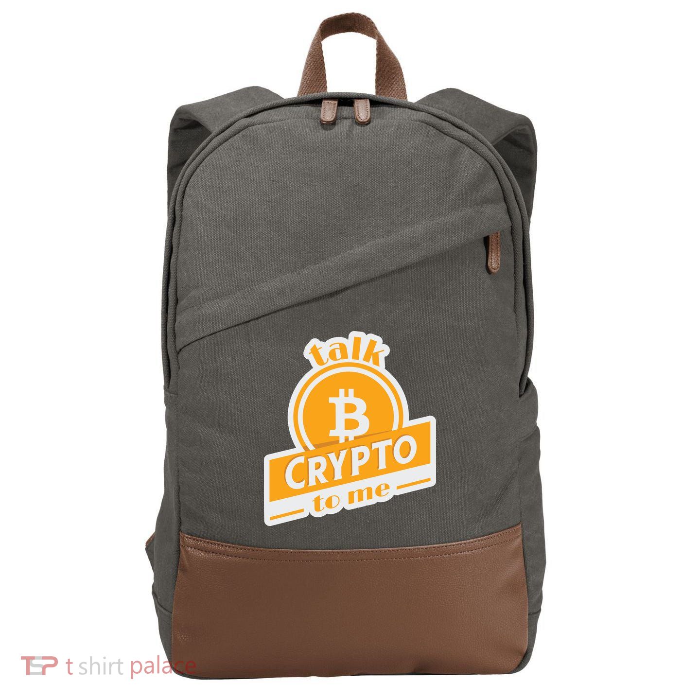 Talk Crypto To Me Bitcoin Cotton Canvas Backpack