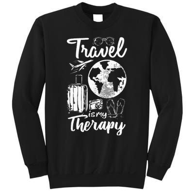 Traveling Camping Trip World Traveler Travel Is My Therapy Sweatshirt