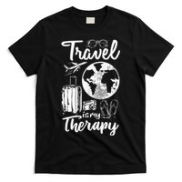 Traveling Camping Trip World Traveler Travel Is My Therapy T-Shirt