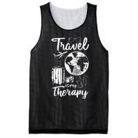 Traveling Camping Trip World Traveler Travel Is My Therapy Mesh Reversible Basketball Jersey Tank