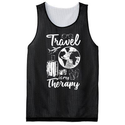 Traveling Camping Trip World Traveler Travel Is My Therapy Mesh Reversible Basketball Jersey Tank