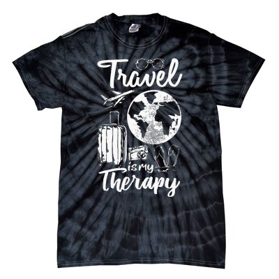 Traveling Camping Trip World Traveler Travel Is My Therapy Tie-Dye T-Shirt