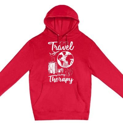 Traveling Camping Trip World Traveler Travel Is My Therapy Premium Pullover Hoodie