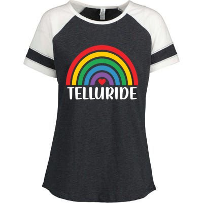 Telluride Colorado Travel I Love Telluride Usa Gift Enza Ladies Jersey Colorblock Tee