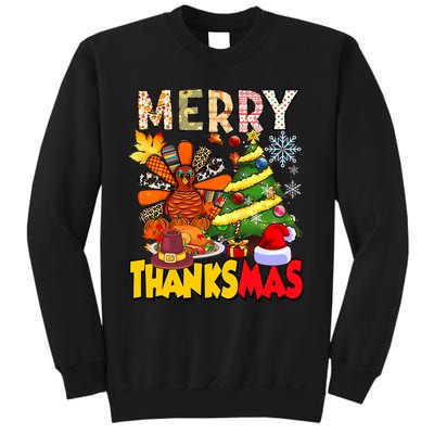 Thanksgiving Christmas Turkey Pine Tree Merry Thanksmas Xmas Sweatshirt