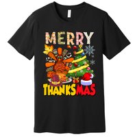 Thanksgiving Christmas Turkey Pine Tree Merry Thanksmas Xmas Premium T-Shirt