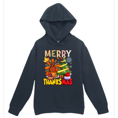 Thanksgiving Christmas Turkey Pine Tree Merry Thanksmas Xmas Urban Pullover Hoodie