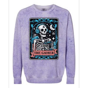 Tarot Card The Gamer Occult Funny Graphic Video Games Gift Colorblast Crewneck Sweatshirt