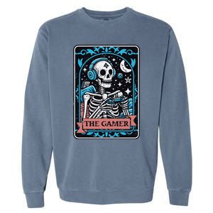 Tarot Card The Gamer Occult Funny Graphic Video Games Gift Garment-Dyed Sweatshirt