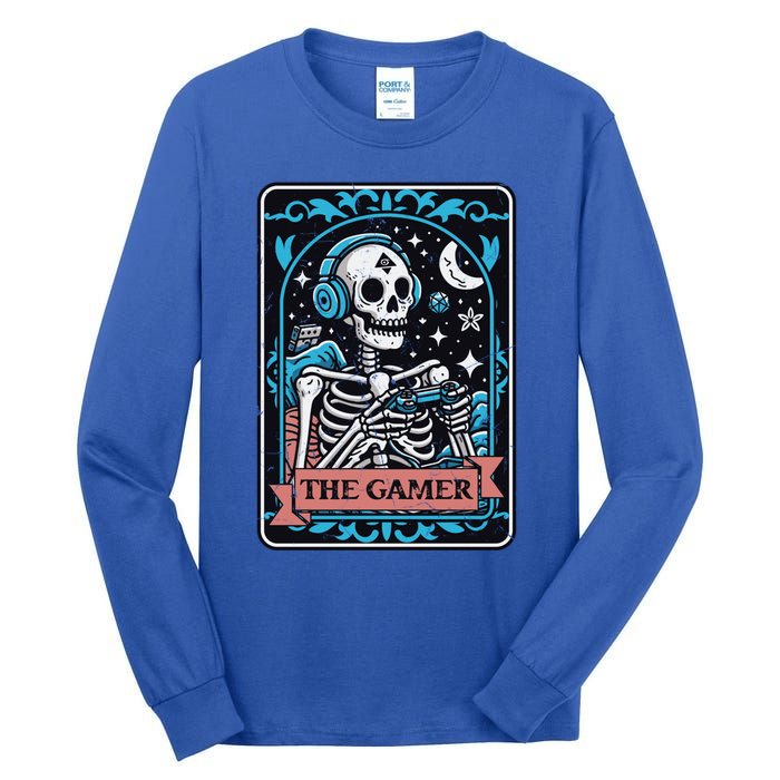 Tarot Card The Gamer Occult Funny Graphic Video Games Gift Tall Long Sleeve T-Shirt