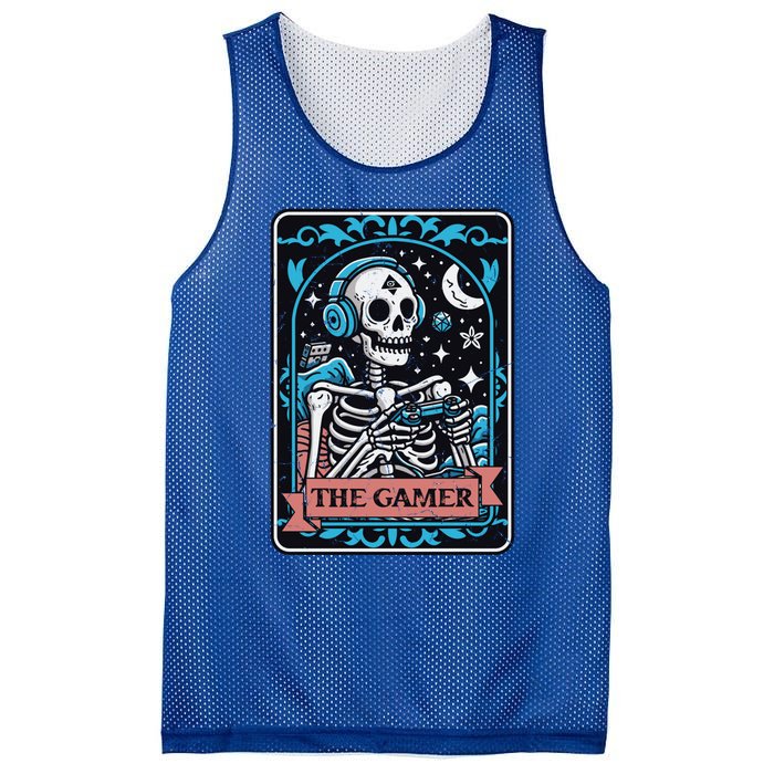 Tarot Card The Gamer Occult Funny Graphic Video Games Gift Mesh Reversible Basketball Jersey Tank