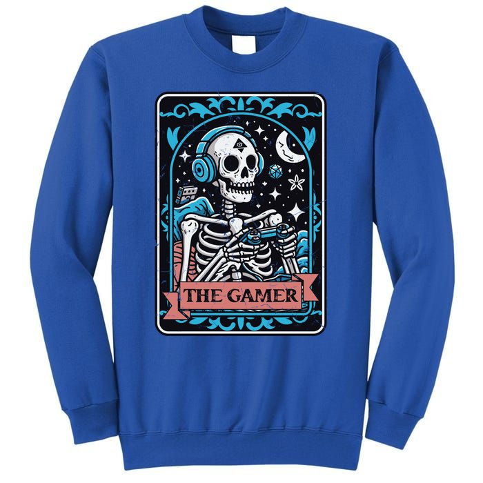 Tarot Card The Gamer Occult Funny Graphic Video Games Gift Tall Sweatshirt