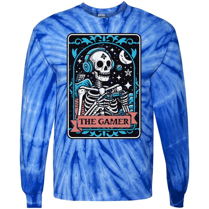 Tarot Card The Gamer Occult Funny Graphic Video Games Gift Tie-Dye Long Sleeve Shirt