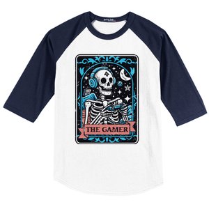 Tarot Card The Gamer Occult Funny Graphic Video Games Gift Baseball Sleeve Shirt