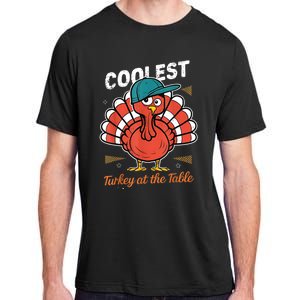 Thanksgiving Coolest Turkey At Table Adult ChromaSoft Performance T-Shirt