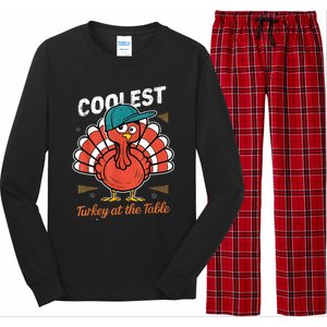 Thanksgiving Coolest Turkey At Table Long Sleeve Pajama Set