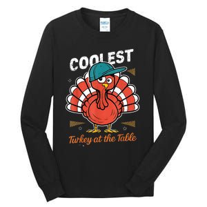 Thanksgiving Coolest Turkey At Table Tall Long Sleeve T-Shirt