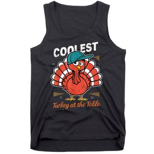 Thanksgiving Coolest Turkey At Table Tank Top