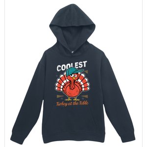 Thanksgiving Coolest Turkey At Table Urban Pullover Hoodie