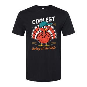 Thanksgiving Coolest Turkey At Table Softstyle CVC T-Shirt