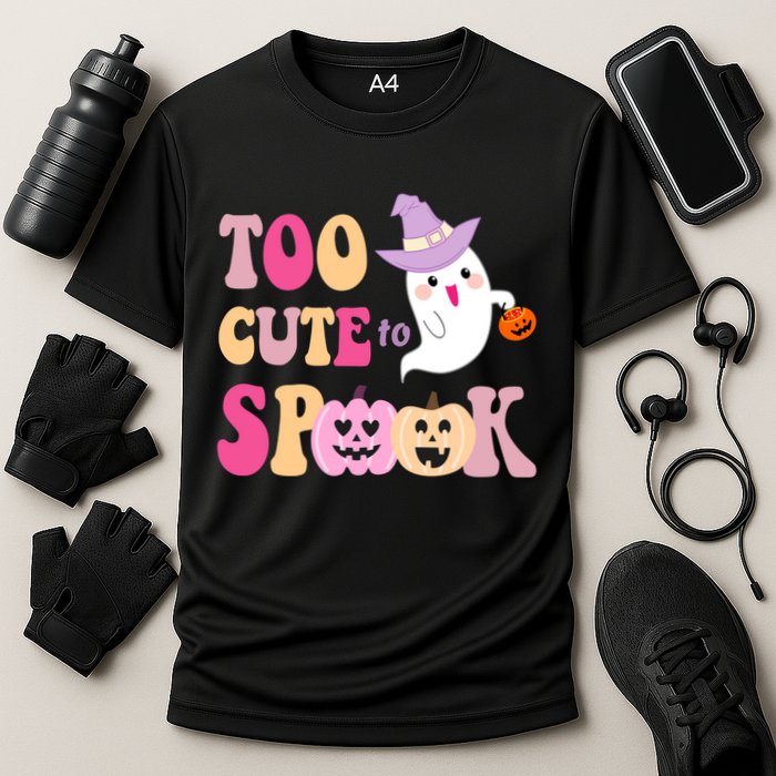 Too Cute To Spook Halloween Groovy Ghost Cooling Performance Crew T-Shirt