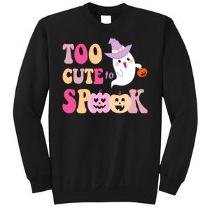 Too Cute To Spook Halloween Groovy Ghost Sweatshirt