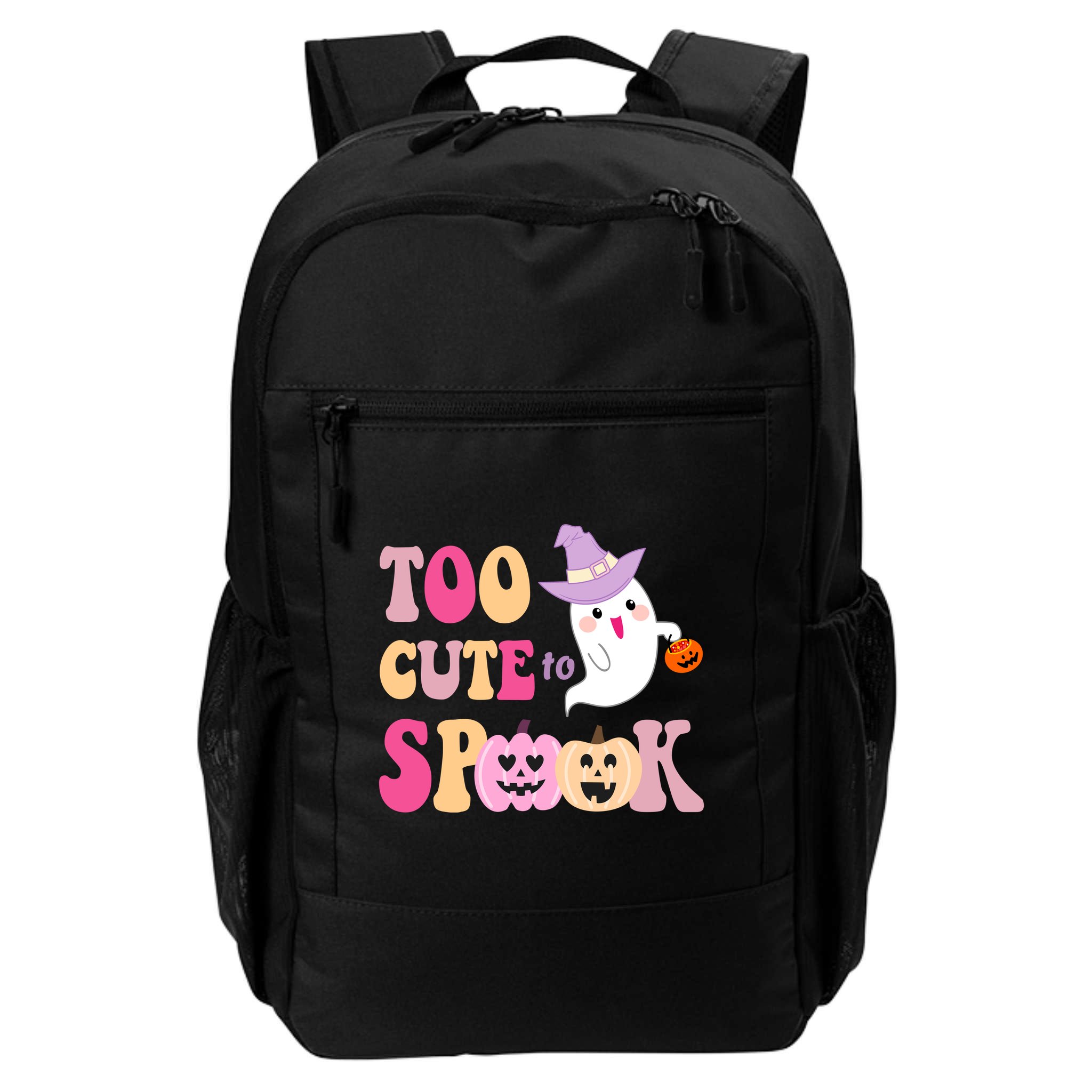 Too Cute To Spook Halloween Groovy Ghost Backpack