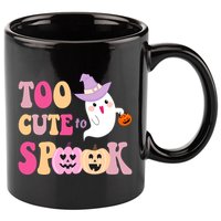 Too Cute To Spook Halloween Groovy Ghost 11oz C Handle Ceramic Mug