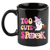 Too Cute To Spook Halloween Groovy Ghost 11oz C Handle Ceramic Mug
