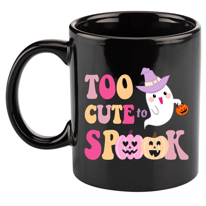 Too Cute To Spook Halloween Groovy Ghost 11oz C Handle Ceramic Mug