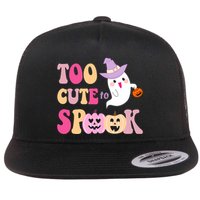 Too Cute To Spook Halloween Groovy Ghost Flatbill Hat
