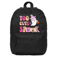 Too Cute To Spook Halloween Groovy Ghost 16 in Basic Backpack