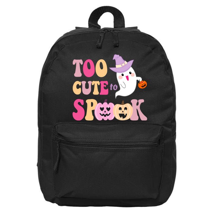 Too Cute To Spook Halloween Groovy Ghost 16 in Basic Backpack