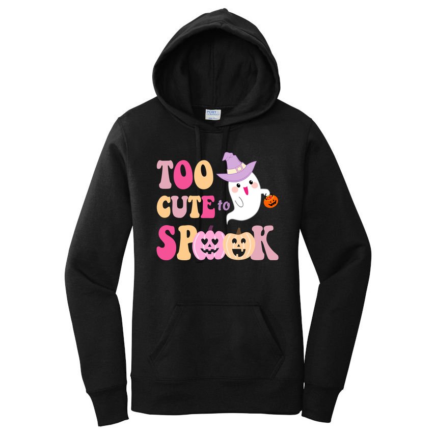 Too Cute To Spook Halloween Groovy Ghost Women's Pullover Hoodie