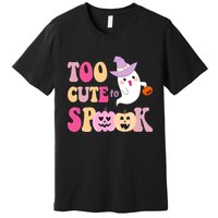 Too Cute To Spook Halloween Groovy Ghost Premium T-Shirt