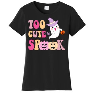 Too Cute To Spook Halloween Groovy Ghost Women's T-Shirt