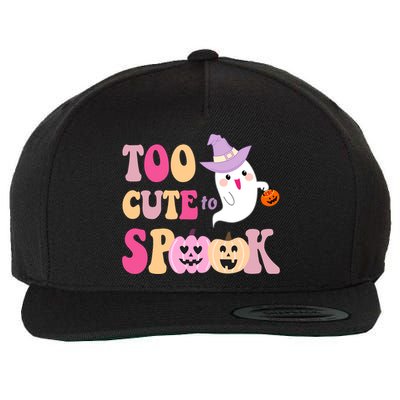 Too Cute To Spook Halloween Groovy Ghost Wool Snapback Cap