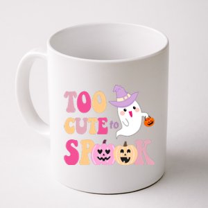 Too Cute To Spook Halloween Groovy Ghost Coffee Mug