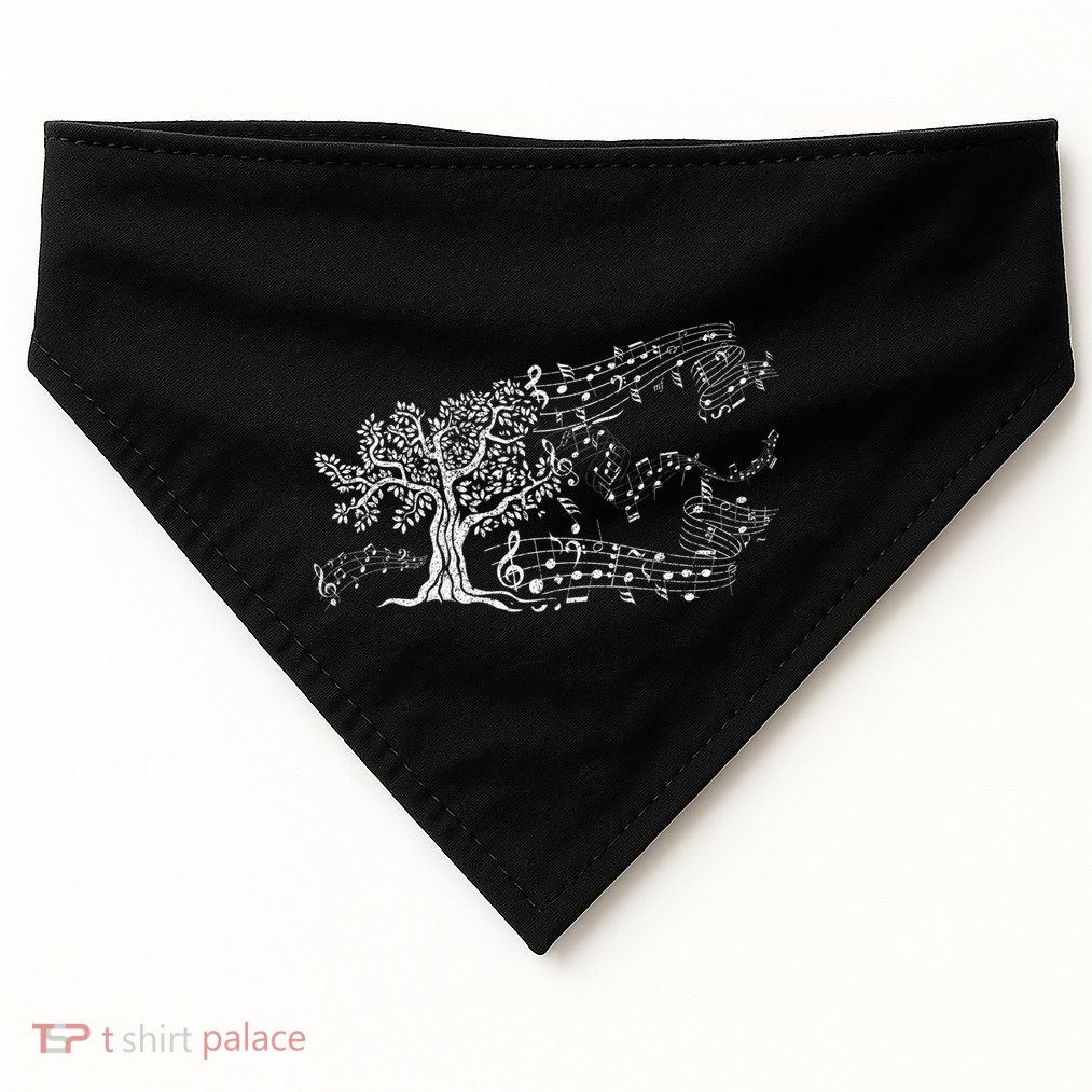 Treble Clef Tree Music Gift USA-Made Doggie Bandana