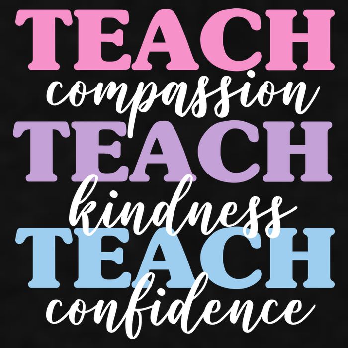 Teach Compassion Teach Kindness Teach Confidence Ladies PosiCharge Tri-Blend Wicking Tank