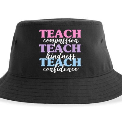 Teach Compassion Teach Kindness Teach Confidence Sustainable Bucket Hat