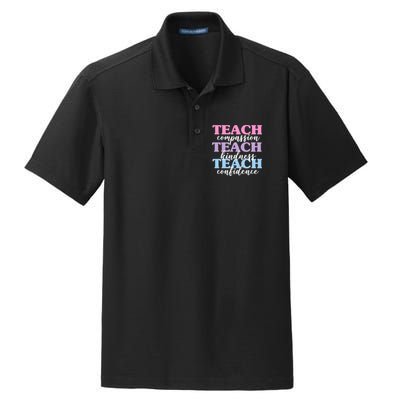 Teach Compassion Teach Kindness Teach Confidence Dry Zone Grid Polo