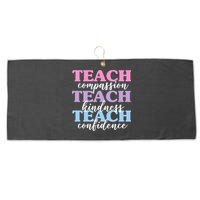 Teach Compassion Teach Kindness Teach Confidence Large Microfiber Waffle Golf Towel