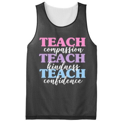Teach Compassion Teach Kindness Teach Confidence Mesh Reversible Basketball Jersey Tank