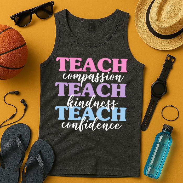 Teach Compassion Teach Kindness Teach Confidence Tank Top
