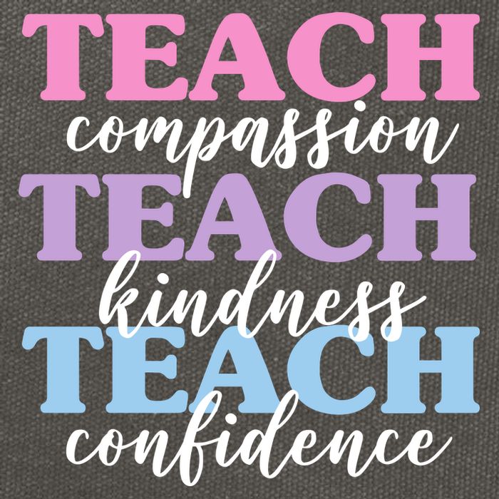 Teach Compassion Teach Kindness Teach Confidence Cotton Canvas Backpack