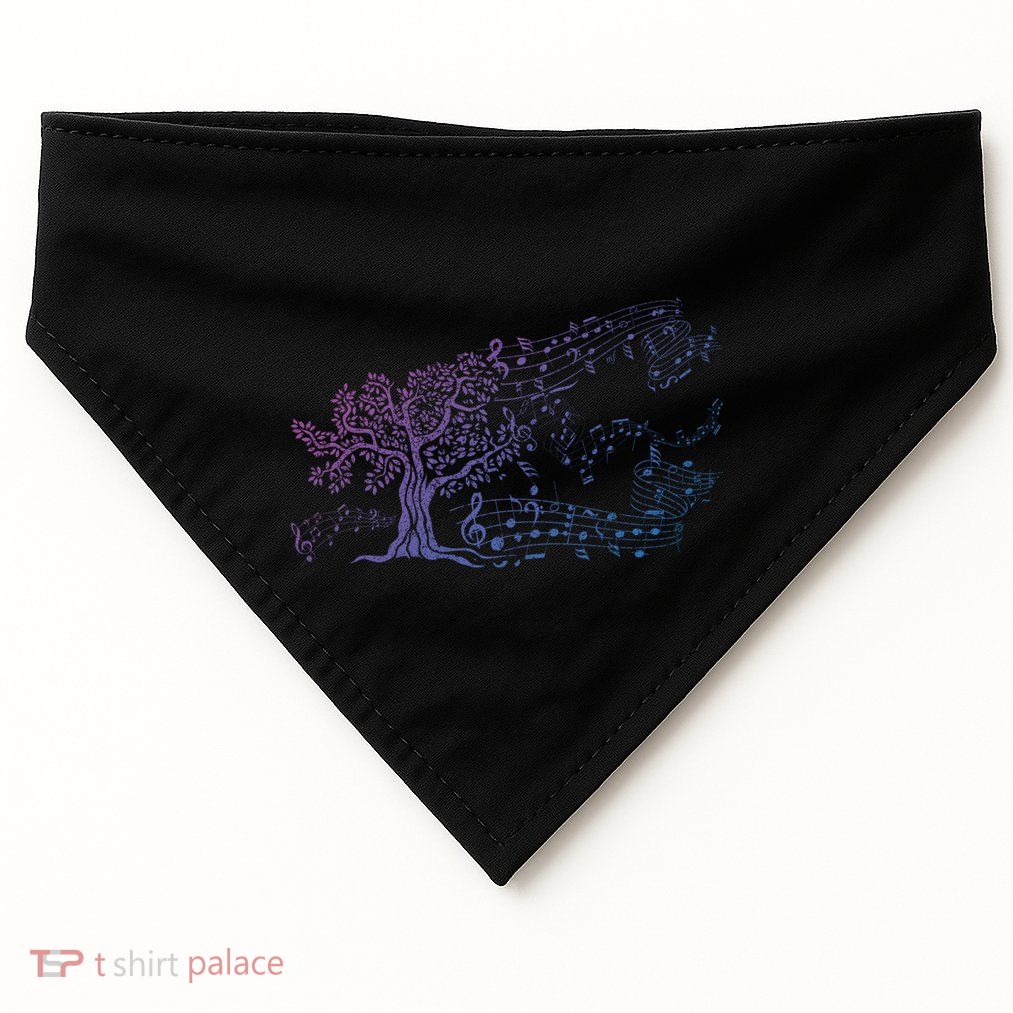 Treble Clef Tree Music Gift USA-Made Doggie Bandana